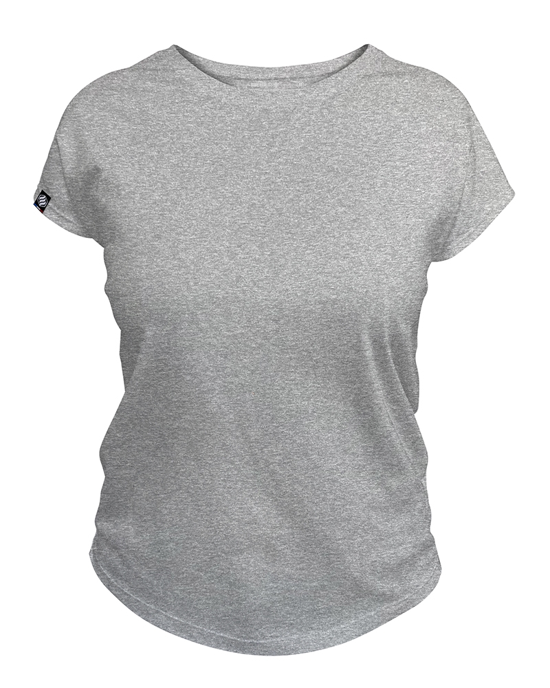 Tee shirt femme gris chiné en coton bio et fabriqué en France