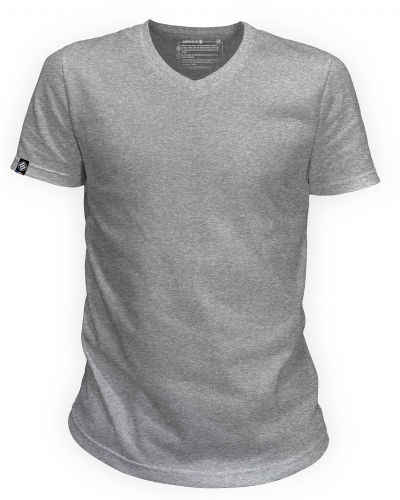 Teeshirt homme made in france col V gris chiné