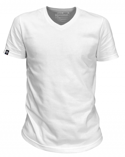 Teeshirt homme made in france col V blanc