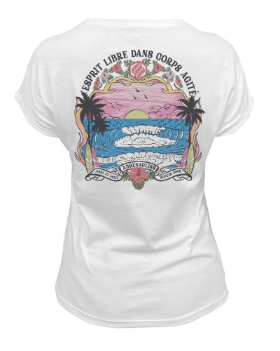 t-shirt femme made in France - hibiscus