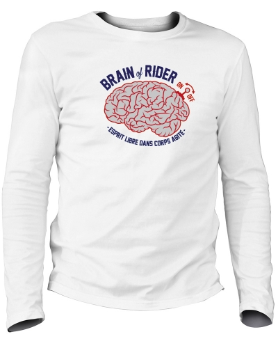 BRAIN - TEE SHIRT HOMME MANCHES LONGUES FABRIQUÉ EN FRANCE EN COTON BIO