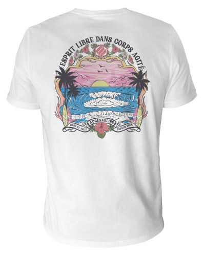 tshirt coton bio made in france - hibiscus