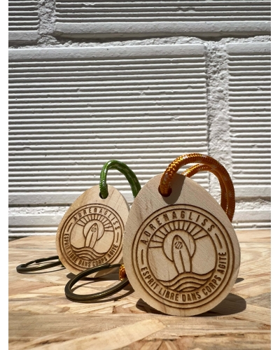 porte clé bois planche de surf made in France