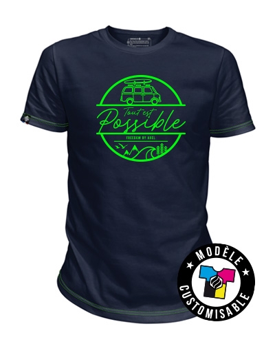 TEE-SHIRT FREEDOM BY AXEL CUSTOM - FABRIQUÉ EN FRANCE EN COTON BIO