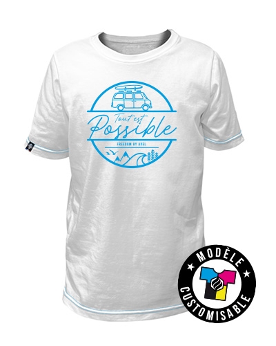 TEE-SHIRT FREEDOM BY AXEL ENFANT CUSTOMISABLE - FABRIQUÉ EN FRANCE EN COTON BIO