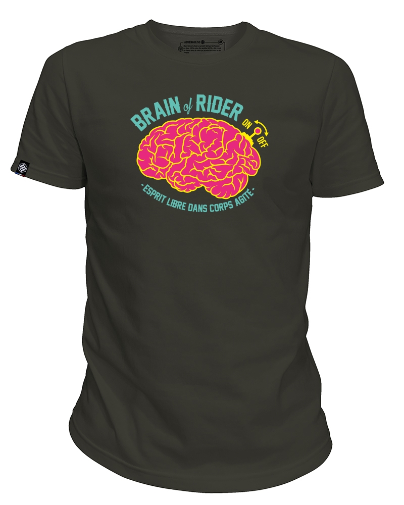 teeshirt manches courtes en coton bio made in france - brain
