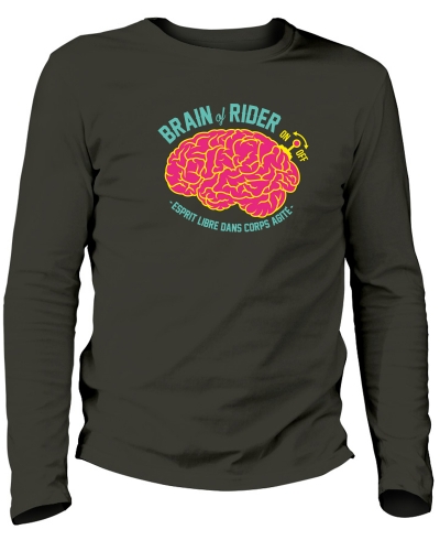 BRAIN - TEE SHIRT HOMME MANCHES LONGUES FABRIQUÉ EN FRANCE EN COTON BIO